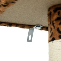 PawHut 8.5ft Cat Climbing Tree 5-Tier Kitty Activity Center with Scratching Post, Leopard Print(m-11)