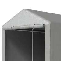 Outsunny Portable Bicycle Shed with Galvanized Steel Frame and Large Door, Waterproof Outdoor Shed for Garden Tools, Light Grey(m-8)