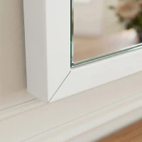 HOMCOM 20" x 28" Bathroom Mirror for Wall, Rectangular Mirror for Living Room, Bedroom, Entryway, White(m-9)