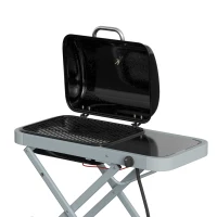 Outsunny Portable Propane Gas BBQ Grill with Foldable Cart, Wheels, 9500 BTU Gas Barbecue Grill with Piezo Ignition Burner, Black(m-9)