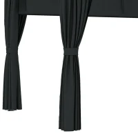 Outsunny 10' x 13' Pergola with Retractable Canopy and Curtains, UPF30+ Sun Shade Shelter for Grill, Garden, Backyard, Deck(m-14)