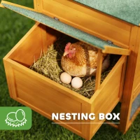 PawHut 117" Extra Large Chicken Coop with Asphalt Roof, Wooden Hen House with Slide-out Tray, Quail Hutch with Nesting Box, Orange(m-6)