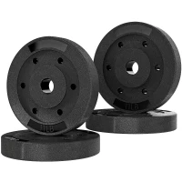 Soozier Weight Plates Set of 4, 1-Inch Barbell Weight Set for Home Gym Strength Training and Weightlifting, 4 x 11 lbs(m-2)