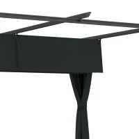 Outsunny 10' x 13' Pergola with Retractable Canopy and Curtains, UPF30+ Sun Shade Shelter for Grill, Garden, Backyard, Deck(m-13)