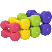 Soozier 44lbs Hex Dumbbell Set, Hand Weights Fitness Dumbbells for Home Gym Strength Training, Multi-Colour(m-9)