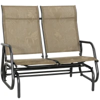 Outsunny Outdoor Glider Bench, Patio Glider for 2 Persons, Brown(m-9)
