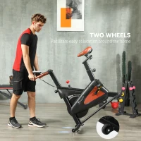 Soozier Quiet Stationary Exercise Bike with Adjustable Resistance, Seat, Black(m-6)