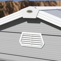 Outsunny 8' x 6' Plastic Garden Storage Shed with Latch Door, Vents, Sloped Roof, Light Grey(m-12)