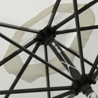 Outsunny 8.5 ft Outdoor Market Table Umbrella, Round Patio Umbrella with Tilt and Crank for Garden, Backyard, Deck, Cream White(m-10)