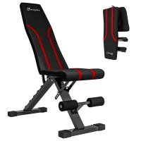Soozier Adjustable Weight Bench, Foldable Workout Bench with Multi-Angle Seat and Back, Flat or Incline Bench for Home Gym(m-9)