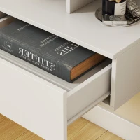 HOMCOM Floating Nightstand Set of 2, Wall Mounted Bedside Table with with Power Outlets, Drawer and Shelf, White(m-11)