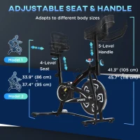Soozier Exercise Bike, Stationary Bike with LCD Display, Indoor Cycling Bike for Home Workout, with 6kg Flywheel, Black(m-7)