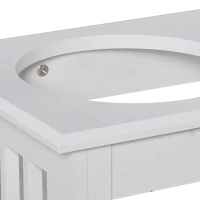 PawHut Deluxe Double Pet Dog Bowl Feeding Station Wooden Stand Pet Feeder Elevated Base Twin Bowls Stainless Steel, White(m-9)