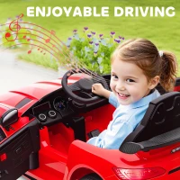 Qaba Mercedes-Benz AMG GTR Licensed 12V Battery Powered Kids Electric Car w/ Remote, Soft Start, Lights, Music Horn, Red(m-6)
