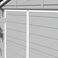 Outsunny 8' x 6' Plastic Garden Storage Shed with Latch Door, Vents, Sloped Roof, Light Grey(m-9)