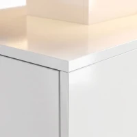 HOMCOM LED Coffee Table with Storage, 2-Tier Modern Center Table with 2 Drawers for Living Room, High Gloss White(m-11)