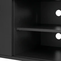 HOMCOM TV Stand for TVs up to 60 Inch, Modern Entertainment Center with LED Lights and Power Outlets, High Gloss Black(m-11)
