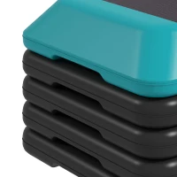 Soozier 5-Level Height Adjustable Stepper, Aerobic Exercise Step Platform, 4" 6" 8" 10" 12", Blue(m-9)