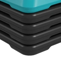 Soozier 5-Level Height Adjustable Stepper, Aerobic Exercise Step Platform, 4" 6" 8" 10" 12", Blue(m-12)
