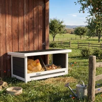 PawHut Nesting Boxes for Chickens, Chicken Coop Accessories with Asphalt Roof for Indoor Outdoor Use, Up to 2 Hens(m-1)