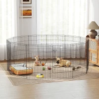 PawHut 36inch Foldable Metal Exercise Pet Playpen Yard Dog Puppy Kennel Cage 12 Panels(m-8)