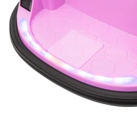 Qaba 12V Bumper Car for Toddlers, Ride On Car with 360 Degree Remote Control, Lights Music Horn, for 1.5-5 Years, Pink(m-9)