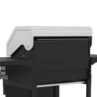 Outsunny 4 Burner Propane Gas Grill with Side Burner, 53,000 BTU BBQ Grill with Cast Iron Grates, Wheels, Warming Rack, Cabinet(m-10)