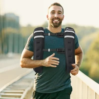 Soozier 22 lbs Weighted Vest, Weight Vest with adjustable Straps, Convenient Pocket and Reflective Strips, Fit for Men Women(m-1)