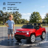 Qaba 12V CHEVROLET SILVERADO EV RST Licensed Kids Car w/ Remote, Spring Suspension, Soft Start, Training Wheels, Red(m-3)