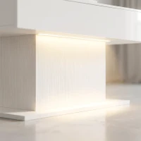 HOMCOM LED Coffee Table with Storage, High Gloss Modern Center Table with 2 Drawers and Remote Control for Living Room, White(m-10)
