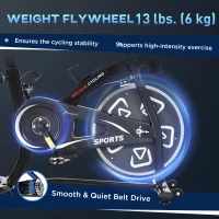 Soozier Exercise Bike, Stationary Bike with LCD Display, Indoor Cycling Bike for Home Workout, with 6kg Flywheel, Black(m-5)