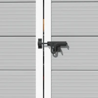 Outsunny 8' x 6' Plastic Garden Storage Shed with Latch Door, Vents, Sloped Roof, Light Grey(m-11)