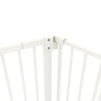 PawHut 30 Inch Tall Pet Gate with Door Dog Gate and Barrier Indoor for Stairs Includes 7", 8", 12" Extensions Kit(m-12)