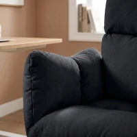HOMCOM Office Chair with Foot Rest, Ergonomic Reclining Computer Gaming Chair w/ Snow Flannel Fabric, Thick Cushion, Black(m-11)