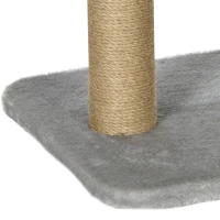 PawHut Cat Tower Condo for Indoor Cats, Small Cat Tree with Jute Scratching Posts, Top Perch, Dangling Balls, Light Grey(m-11)