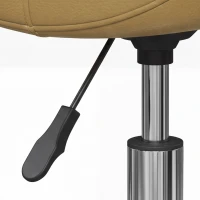 HOMCOM Adjustable PU Leather Saddle Chair with 360° Swivel, Healthy Posture, Saddle Chair for Massage Home Office, Light Brown(m-10)