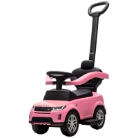 Qaba Land Rover Discovery Licensed 2-in-1 Ride On Push Car with Removable Parent Handle, Under-Seat Storage, Pink(m-2)