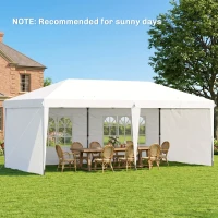 Outsunny 10' x 20' Pop Up Canopy Tent with 4 Sidewalls, Instant Gazebo with Carry Bag for Garden, Patio, White(m-2)