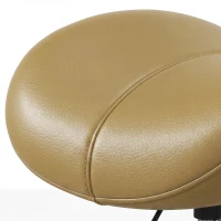 HOMCOM Adjustable PU Leather Saddle Chair with 360° Swivel, Healthy Posture, Saddle Chair for Massage Home Office, Light Brown(m-9)