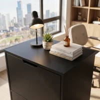 HOMCOM File Cabinet on Wheels Mobile Printer Stand with 5 Drawers for Home Office Black(m-12)