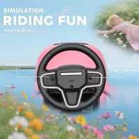 Qaba Land Rover Discovery Licensed 2-in-1 Ride On Push Car with Removable Parent Handle, Under-Seat Storage, Pink(m-7)