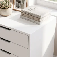 HOMCOM File Cabinet on Wheels Mobile Printer Stand with 5 Drawers for Home Office White(m-12)