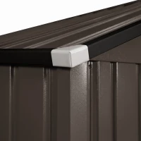 Outsunny 9.1'x6.4'x6.3' Garden Storage Shed w/ Foundation Kit Metal Tool Storage House w/ Double Doors Brown(m-11)
