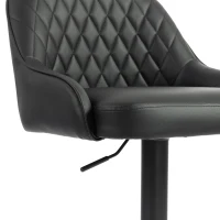 HOMCOM Bar Stools Adjustable Swivel Kitchen Chairs with Backrest Set of 2 for Kitchen Island Black(m-9)