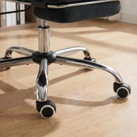 HOMCOM Office Chair with Foot Rest, Ergonomic Reclining Computer Gaming Chair w/ Snow Flannel Fabric, Thick Cushion, Black(m-12)