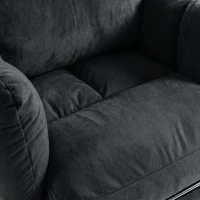 HOMCOM Office Chair with Foot Rest, Ergonomic Reclining Computer Gaming Chair w/ Snow Flannel Fabric, Thick Cushion, Black(m-9)