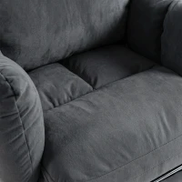 HOMCOM Office Chair with Foot Rest, Ergonomic Reclining Computer Gaming Chair w/ Snow Flannel Fabric, Thick Cushion, Dark Grey(m-9)