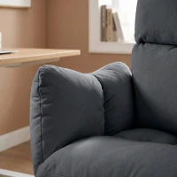 HOMCOM Office Chair with Foot Rest, Ergonomic Reclining Computer Gaming Chair w/ Snow Flannel Fabric, Thick Cushion, Dark Grey(m-11)
