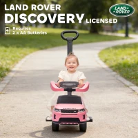 Qaba Land Rover Discovery Licensed 2-in-1 Ride On Push Car with Removable Parent Handle, Under-Seat Storage, Pink(m-5)