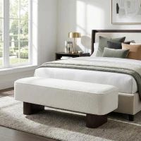 Upholstered Entryway Bench with High-Density Foam, Space-Saving Hallway Seating with Solid Wood Frame, 56.5'' L x 18.5'' W x 18'' H, Walnut(m-1)